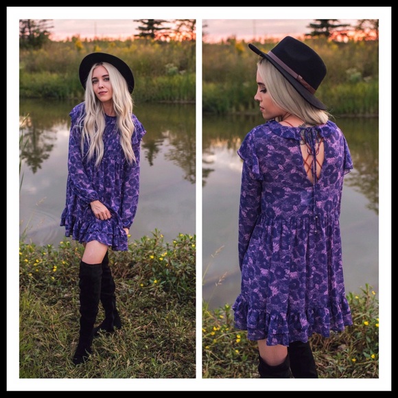 FREE PEOPLE BOHO FLOWY BABYDOLL MINI DRESS A2C - Picture 13 of 16